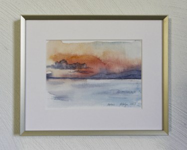 akvarellmaal Kreeka vaade IV interjööris