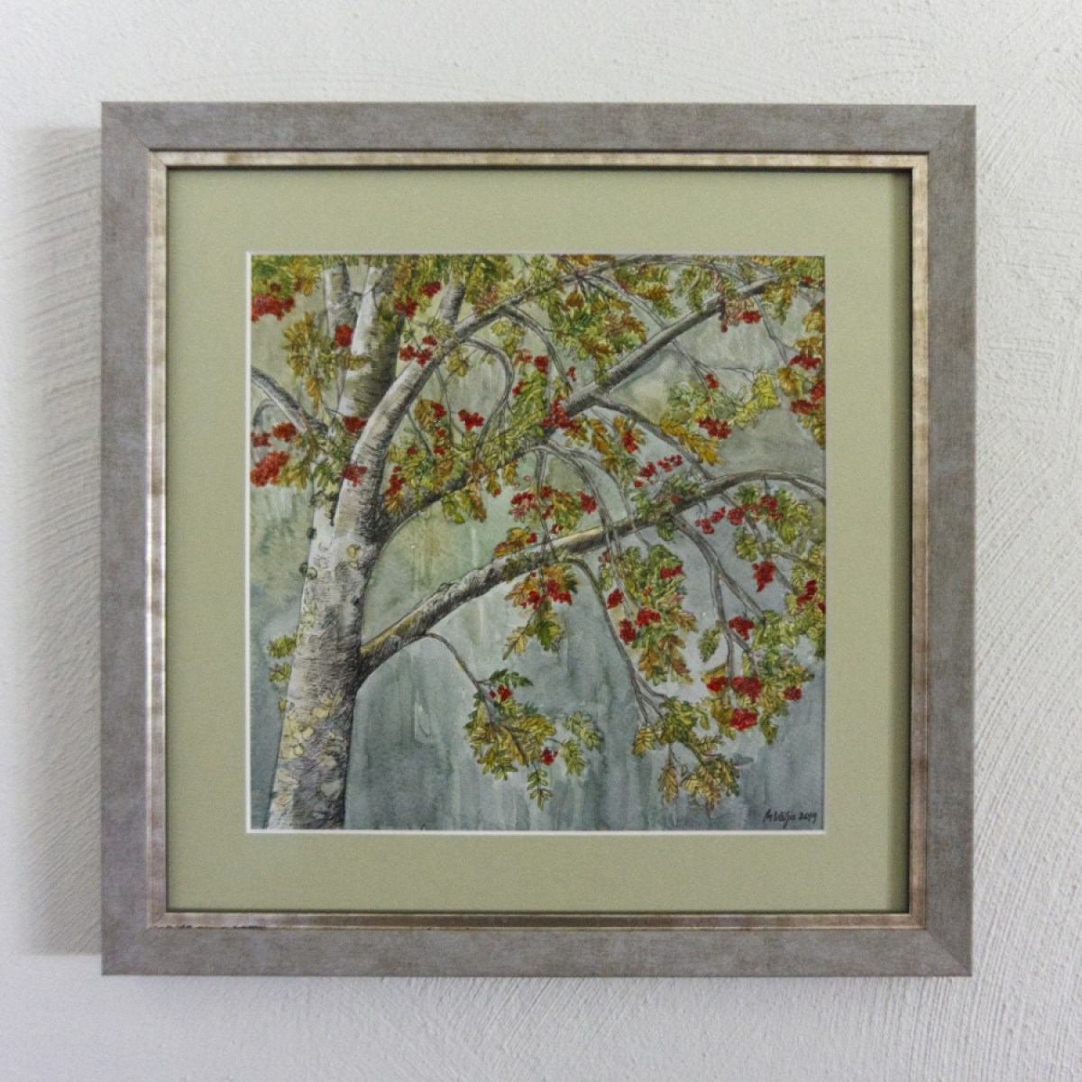 Illustratsioon Koduaias punav pihlapuu raamiga