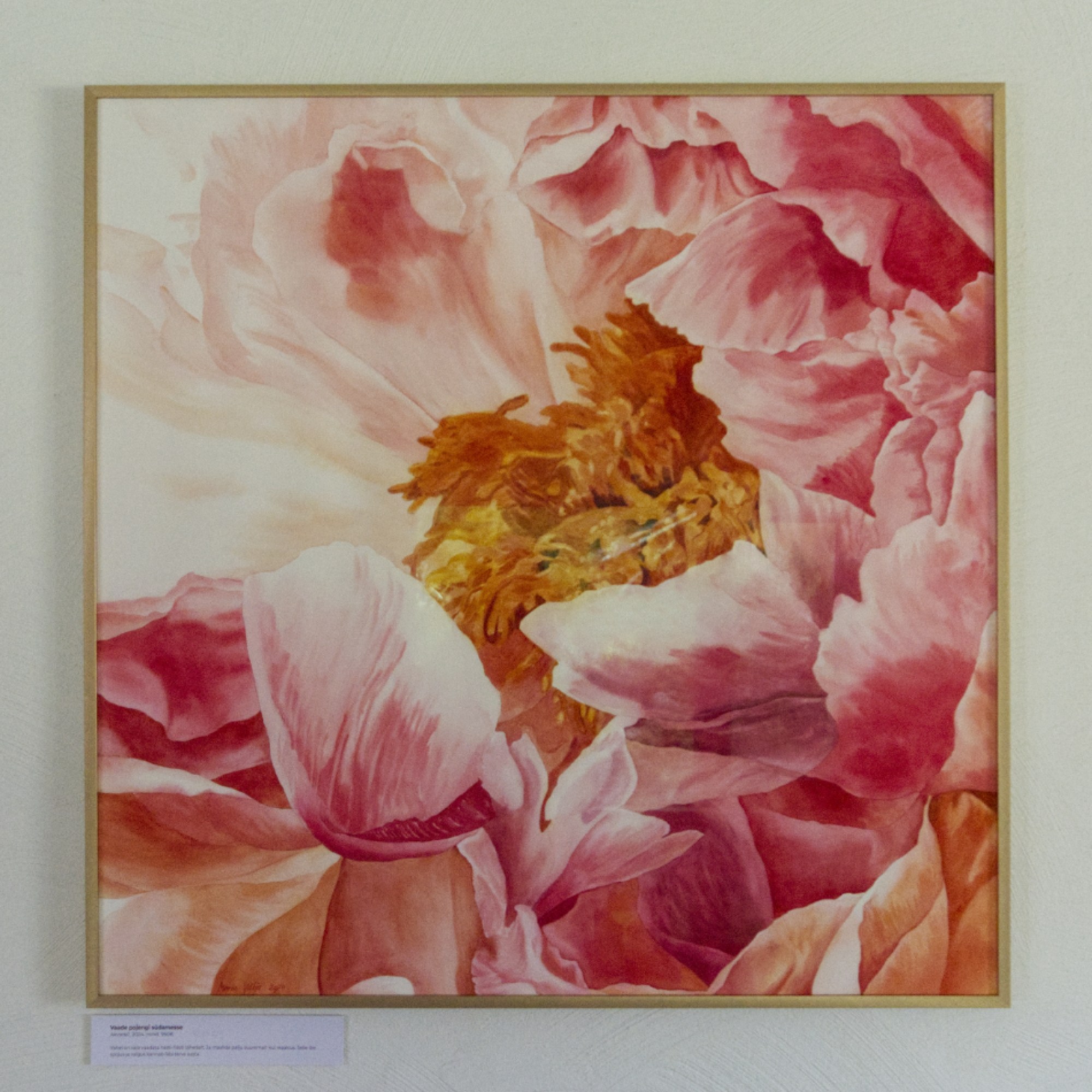 akvarellmaal Vaade pojengi südamesse interjööris