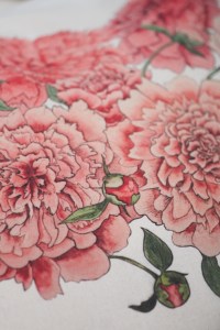 Kandekott pojengid - 100% ümbertöödeldud puuvillast - detail2