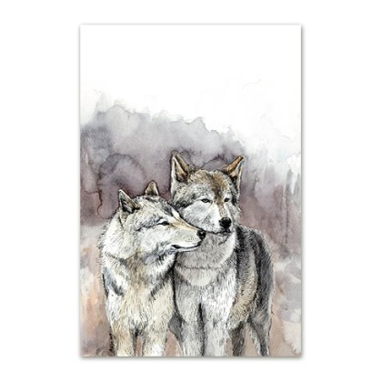 Postkaart akvarellmaaliga kahest hundist