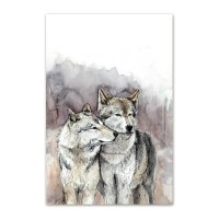 Postkaart akvarellmaaliga kahest hundist