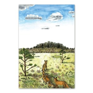 Postkaart illustratsiooniga rebaseperest rabamatkal